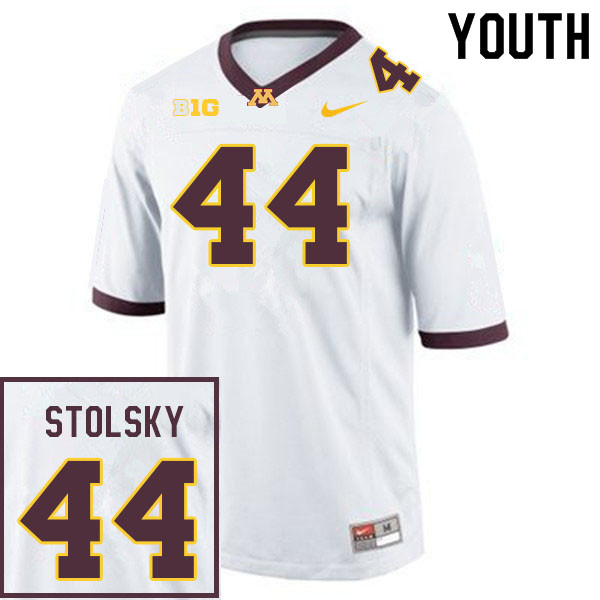 Youth #44 Tyler Stolsky Minnesota Golden Gophers College Football Jerseys Sale-White